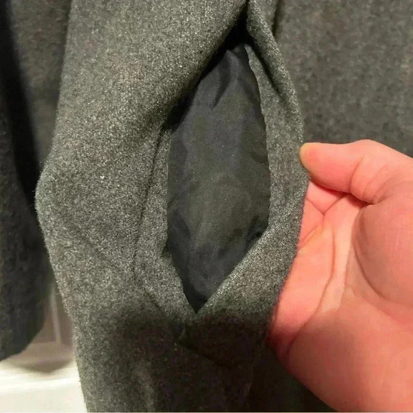 Mossimo Charcoal Grey Wool Blend Coat | Asymmetrical Zip | Size L - Picture 8 of 10